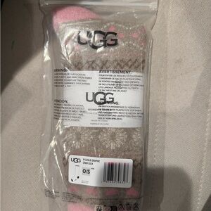 UGG Pink and Cream Crew Socks